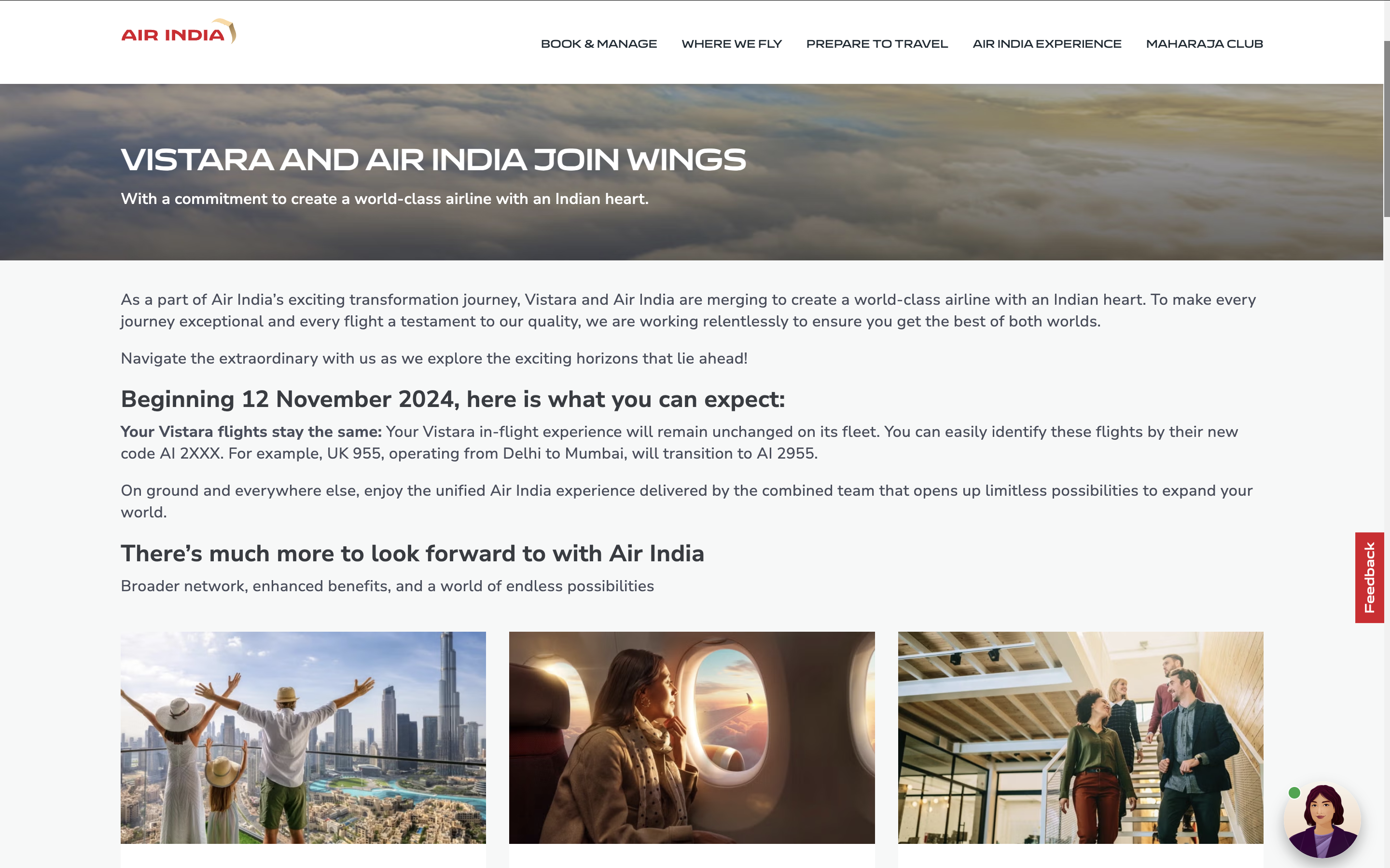 Air India Vistara Integration Notice